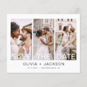 Budget Elegant Save the Date 3 Foto White Flyer (Vorne)