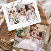 Budget Elegant Save the Date 4 Foto Einladungen Flyer