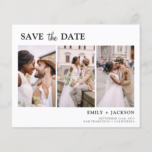 Budget Elegant Save the Date 4 Foto Flyer (Vorne)