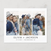 Budget Elegant Save the Date 4 Foto White (Vorderseite)