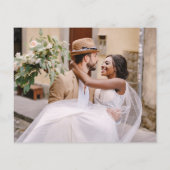 Budget Elegant Save the Date 4 Foto White Flyer (Hinten)