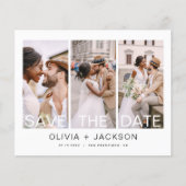 Budget Elegant Save the Date 4 Foto White Flyer (Vorne)