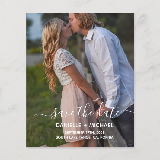 Budget Elegant Save the Date mit Foto Flyer (Vorne)