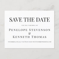 Budget Elegant Save the Date Schwarz-weiß