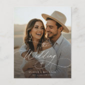 Budget Elegant Script Boho Photo Wedding Invites (Vorderseite)