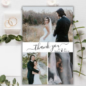 Budget Elegant Script Collage Wedding Thank You Fl Flyer