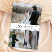 Budget Elegant Script Collage Wedding Thank You Fl Flyer
