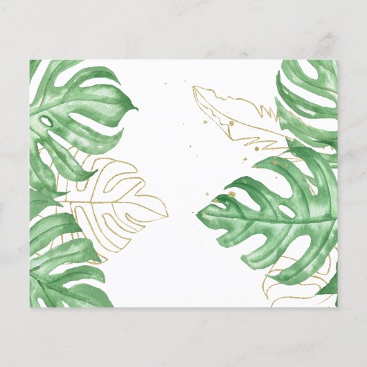 Budget Elegant Tropical Wedding Dankeschön Karte. Flyer (Hinten)