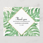Budget Elegant Tropical Wedding Dankeschön Karte. Flyer (Vorne)