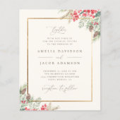 Budget Elegant Watercolor Wintergarten Hochzeit (Vorderseite)