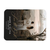Budget Elegant Wedding Save the Date Couple Foto Magnet (Horizontal)