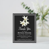 Budget Elegant White Lilly Beerdigung Danke (Stehend Vorderseite)