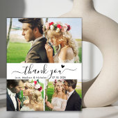 Budget Elegante 3 Foto Collage Wedding Vielen Dank Postkarte
