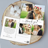 Budget Elegante 3 Foto Collage Wedding Vielen Dank Postkarte