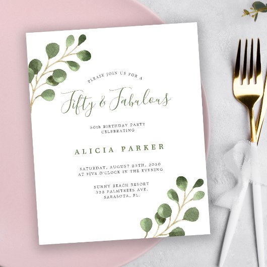 Budget elegante 50 Jahre Geburtstagsfeier