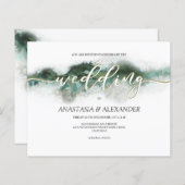 BUDGET/Elegante Aquarellfarben Hochzeitseinladung. (Vorne/Hinten)