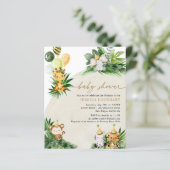 Budget Elegante Baby Animals Baby Shower Einladung (Stehend Vorderseite)