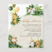 Budget Elegante Baby Animals Baby Shower Einladung (Vorderseite)