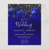 Budget Elegante Black Blue Glitzer Tropfen Hochzei (Vorderseite)