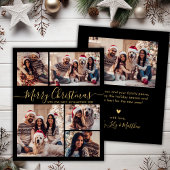 Budget Elegante Black Gold 5 Foto Weihnachtskarte