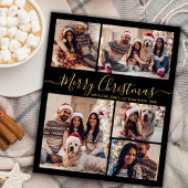 Budget Elegante Black Gold 5 Foto Weihnachtskarte