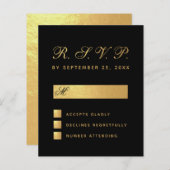 Budget Elegante Black Imitats Gold Script Hochzeit (Vorne/Hinten)