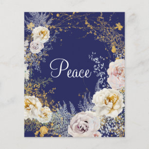 Budget Elegante Blues Peace Chrismas Card