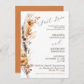 Budget Elegante Blume Herbst Hochzeit Einladung (Vorne/Hinten)