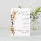 Budget Elegante Blume Herbst Hochzeit Einladung (Stehend Vorderseite)