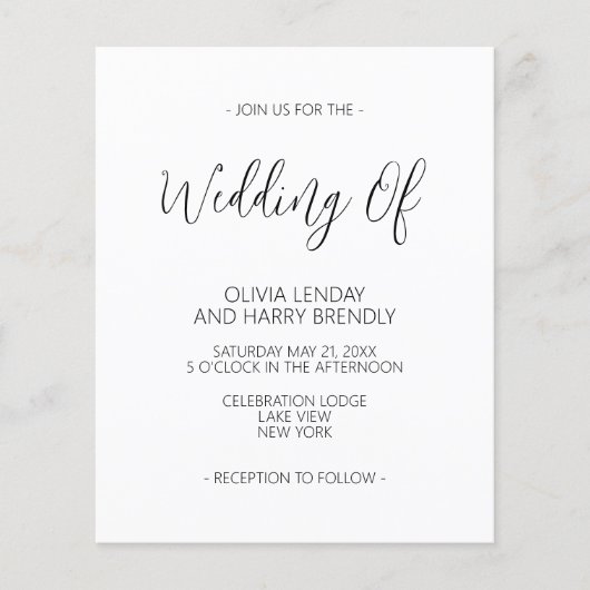 Budget Elegante Blush Pink White Wedding Einladung (Vorderseite)