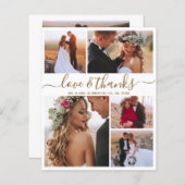 Budget Elegante Collage Wedding Dankeschön Karte (Vorne/Hinten)