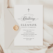 Budget Elegante Cross Calligrafy Christening Einladung