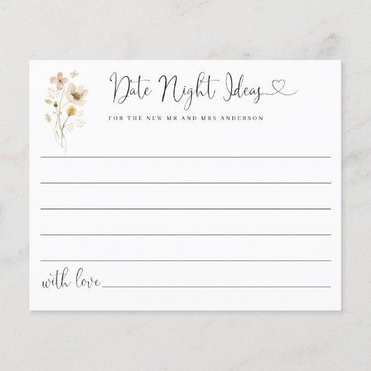 Budget Elegante Datumsnacht Wildblumen Blumenmuste (Vorderseite)