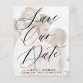 Budget elegante Drehbuch Foto Hochzeit speichern S Flyer (Vorne)