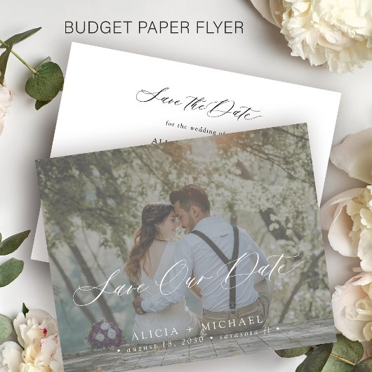 Budget elegante Drehbuch Foto Hochzeit speichern S Flyer