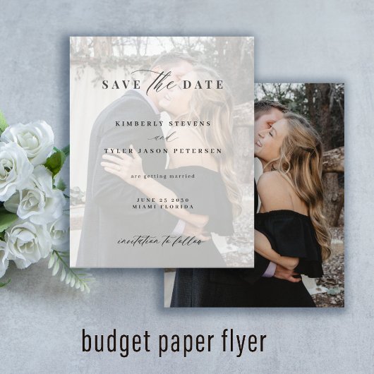 Budget elegante Drehbuch Foto Hochzeit speichern S Flyer