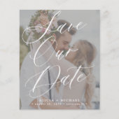Budget elegante Drehbuch Foto Hochzeit speichern S Flyer (Vorne)