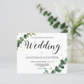 BUDGET/Elegante einfache Hochzeitseinladung. (Stehend Vorderseite)