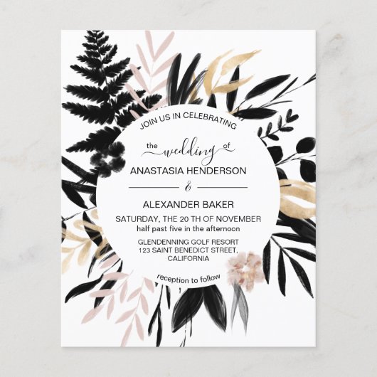 Budget Elegante Einladung zur Hochzeitsfeier. Flie Flyer (Vorne)