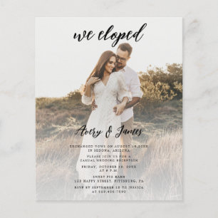 Budget Elegante Elopement Empfang Hochzeit Foto Flyer