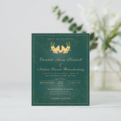 Budget Elegante Emerald Green Gold Wedding (Stehend Vorderseite)