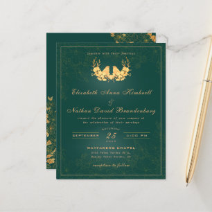 Budget Elegante Emerald Green Gold Wedding