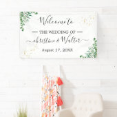 Budget Elegante Eucalyptus-Blätter Hochzeitsfeier Banner (Insitu)