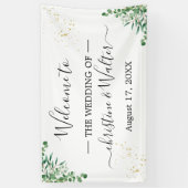 Budget Elegante Eucalyptus-Blätter Hochzeitsfeier Banner (Vertikal)