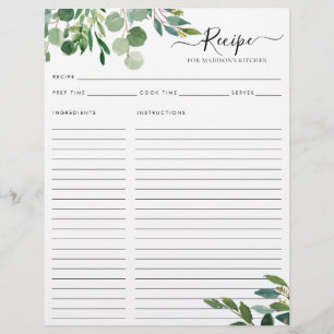 Budget Elegante Eucalyptus Blätter Küche Rezept Flyer