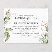 Budget Elegante Eukalyptus Gold Hochzeit Einladung (Vorderseite)