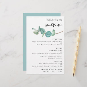 Budget Elegante Eukalyptus Wedding Menu