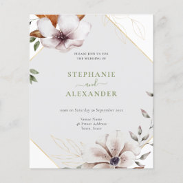 Budget Elegante Fall Floral Wedding Einladung
