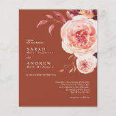 Budget Elegante Fall Terracotta Hochzeit Einladung (Vorderseite)
