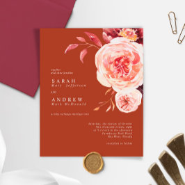 Budget Elegante Fall Terracotta Hochzeit Einladung